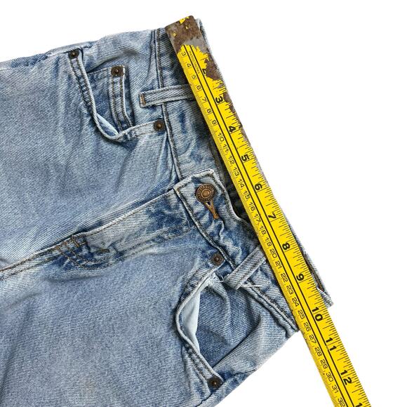 Vintage Levi’s 550 Orange tab Youth Relaxed Fit Jeans Light Wash Distressed Sz 7 - Picture 6 of 12